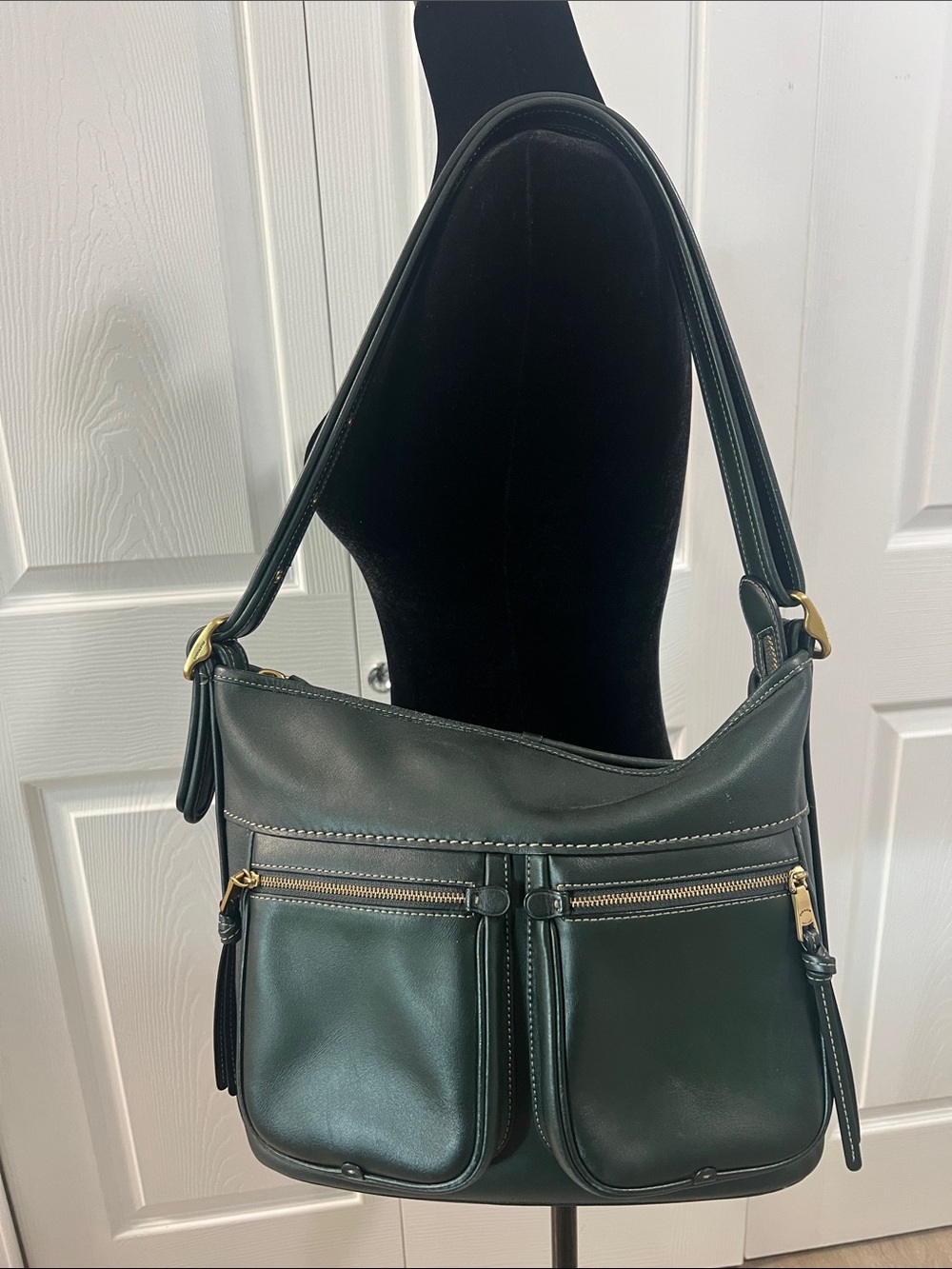 COACH Andie Forest Green Glovetanned Leather Tote - Picture 2 of 14